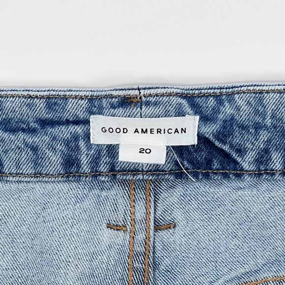 GOOD AMERICAN Good Classic Split Hem Jeans Women’s Size 20 Indigo Blue Denim - Picture 4 of 6
